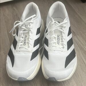 adidas Adizero Men's Athletic Running Shoes in White and Black